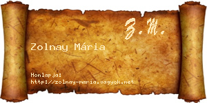 Zolnay Mária névjegykártya