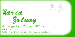 maria zolnay business card